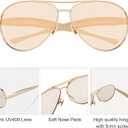 Oversized Aviator Sunglasses For Women 70s Retro 2025 Metal Shades with Gold Streamline Arms