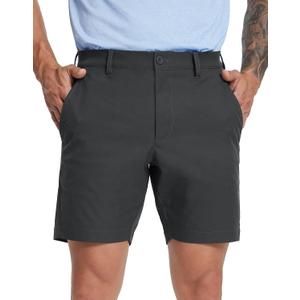 MICHEL ROUEN Golf Shorts Men 7" Solid 8 Pockets Lightweight Water-Resistant Flat Front Flex Stretch Casual Mens Dress Shorts