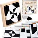 Block Puzzle, Plastic Cube Puzzle with Storage Tray Hidden Geometric Shape Pattern Jigsaw 3D Logic Thinking Training Desktop Game Montessori Toys for Ages 3 to 12 Years