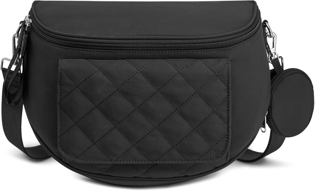G4Free Small Diaper Bag with Portable Changing Pad Nylon Crossbody Purse Bum Bags with Wipe Pocket Women