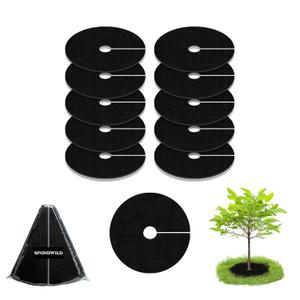 16" 10 Pack Non-Woven Tree Mulch Ring,Reusable Tree Ring Mulch Mat,Degradable Weed Control Fabric Mat for Landscaping Weed Control Root Protection,Tree Barrier Ring