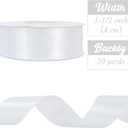 2 x TONIFUL 1 1/2 Inch x 50yd White Satin Ribbon Solid Fabric Ribbon for Gift Wrapping, Floral Bouquets, Bows and Craft Making, Christmas Valentines Birthday Wedding and Party Decoration