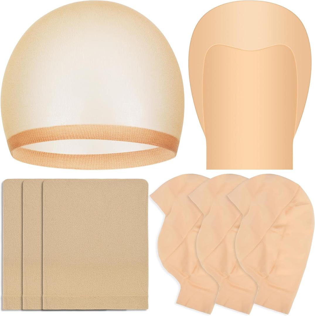 2/4/6/8/10 Pcs Latex Bald Caps Head Wig Caps Makeup Set Adult Men Women Costume Accessory for Theme Halloween Cosplay