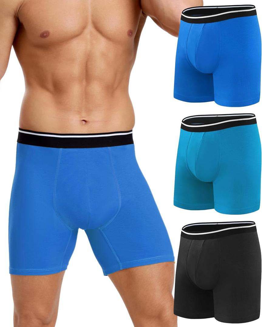 Incontinence Underwear for Men 150ML Absorbent Washable Reusable Leak Proof Cotton Protective Boxer Briefs 3 Pack (Multicolor01, Large)