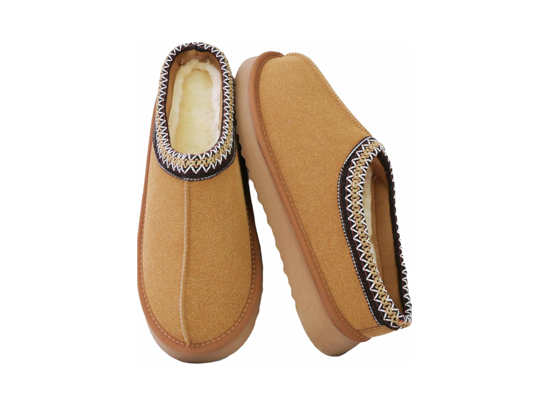 Women's Platform Slippers Winter Mini Boots Anti-Slip Suede Slip on Women Sneakers Fur Lined House Slippers for Indoor Outdoor