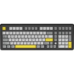 NACODEX Ajazz AK980 Grey Yellow Wireless Mechanical Gaming Keyboard, Tri-Mode BT5.0/2.4GHz/USB-C Hot Swappable Custom Keyboard RGB Backlit Computer Gaming Keyboards for PC/Tablet/PS/Xbox