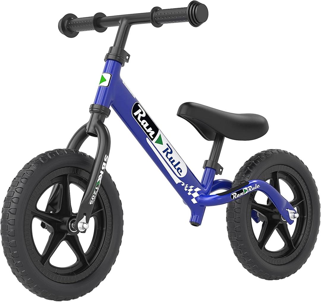 RoyalBaby Toddler Balance Bike for 2 to 5 Years Old Boys Girls Toys Gift, Lightweight Adjustable Seat and Handlebar Training Bicycle 12 Inch Wheel (Blue)
