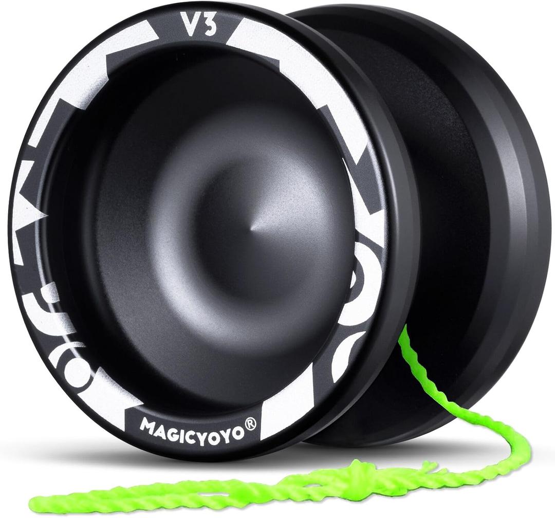MAGICYOYO V3 Yoyo for Kids 8-12 or Above, Responsive Yoyo Professional with Dual Function, Professional Trick Yo yo for Adults with 12 Yo-yo Strings, KK Bearing, Bearing Puller, Axle,Case Bag -Black