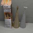 Juegoal Lighted Christmas Table Decorations with Star and 10 LED Lights Battery Operated, Indoor Xmas Thanksgiving Holiday Wedding Party Tabletop Desk Ornament, Set of 2 (Gold, Silver)