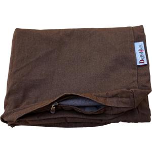 Dogbed4less 41X27X4 Inches Large Size Brown Color Denim Jean Dog Pet Bed External Zipper Cover - Replacement Cover only (41"X27"X4")