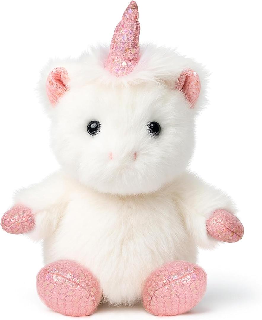 Unicorn Stuffed Animal Adorable Sitting Unicorn Plush Soft Stress Relief Plush Toy Cute Birthday Gifts for Kids Adults,White