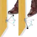 One Touch Kickdown Door Stopper, Door Holder, Heavy Duty Door Stops, Bottom of Door, Height-Adjustable Rubber Tips by HASHI (Satin Nickel 6 inch x 1pack)
