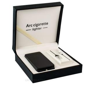  Black Rectangular ARC USB Lighter - Engraved Smoking Gift 