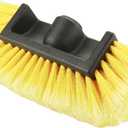QWORK 10in Car Wash Brush Head with Soft Bristle, for Cleaning Decks, Trucks, Car, RV, Boats, Home Siding, Camper, Yellow