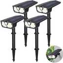 Bright Solar Spot Lights Outdoor Motion Sensor,3 Modes Solar Motion Sensor Outdoor Lights,Waterproof Solar Lights Outdoor,LED Garden Landscape Spotlights for Yard Pathway Driveway Walkway Wall(4Pack)
