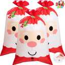 JOYIN 3 PCs Christmas Jumbo Gift Bags with Gift Tag, Xmas Plastic Giant Wrapping Present Bag, Huge, Resuable Large Santa Bag for Holiday Presents, Gifts Decorations