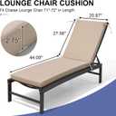 Crestlive Chaise Lounge Cushions Outdoor Set of 2, 72"x21", Waterproof | Pool Lounge Chair Cushions with Removable Cover, Fade Resistant Lounger Cushions for Patio Furniture, Tan