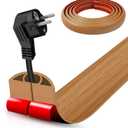 Floor Cord Cover Self Adhesive Cord Hider,10FT Cable Management, Extension Strip Protector for Wires, Prevent Cable Trips for Offices, Gyms, Exhibitions Cavity:0.39"(W) x 0.27"(H) Brown Wood