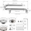 Toilet Grab Bars 16 Inch - Toilet Paper Holder Grab Bar Stainless Steel Knurled Toilet Grab Bars for Seniors Bathtub Bathroom Rails for Elderly Safety Balance Support, Brushed Nickel