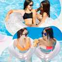 Whaline 3Pcs Inflatable Heart Pool Float Swim Heart Shaped Pool Rings Float Loungers Tube for Summer Swimming Pool Beach Bachelorette Party