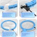JKSHMYT Weighted Hula Circle Hoops for Adults Weight Loss, Infinity Fitness Hoop Plus Size 47 Inch, 24 Detachable Links, Exercise Hoop Suitable for Women and Beginners
