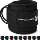 Gymreapers Ankle Straps (Pair) For Cable Machine Kickbacks, Glute Workouts, Lower Body Exercises - Adjustable Leg Straps with Neoprene Padding (Black)