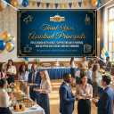 National Assistant Principals Week Banner 2026 - Vice Principal (VP) Appreciation Gifts & Office Door Decorations - "Thank You" Sign for School Admin Retirement Party - Navy Blue Gold Fabric (Grommets & Rope, 71 x 45 Inch)
