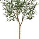 Artificial Olive Tree 6FT  Tall Faux Tree with Realistic Silk Leaves, Handmade Seagrass Basket, Low-Maintenance Large Fake Plants for Modern Office, Floor & Home Decor, Living Room, Indoor Plants