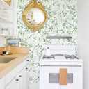 Naphite Green Leaf Peel and Stick Wallpaper Boho Modern 197inL 17.3inW Contact Paper for Cabinets Sage Green Leaves Self Adhesive Removable Wallpaper for Bathroom Waterproof Botanical Flower Decor