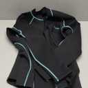 GoldFin Wetsuit Top Women, Womens 2mm Wetsuits Neoprene Long Sleeve Jacket Keep Warm for Water Aerobics Swim Dive Surf (4X-Large, blue line)