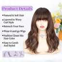 XIXIBI Ombre Brown Highlight Wigs with Bangs,Beginner Friendly 4x4 Realistic Scalp Layered Curly Wavy Synthetic Wigs for Women, Brown Blonde Free Parting Heat Resistant Wig for Daily Party Use 18Inch