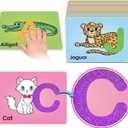Sandpaper Letters Cards for Toddlers 3+,Word Games,Speech Therapy Toys for 3 4 5,Sensory Products, Educational Flash Cards,Learn Animals and Others