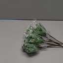 Mindsoft 20pcs Christmas Magnolia Flowers Velvet Poinsettia Artificial Flowers Glitter Christmas Tree Ornaments 6.4" for Xmas New Year Wedding Party Holiday Decoration(Dark Green)