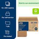 Tork Xpressnap White Dispenser Napkins N4 Advanced Interfold 1-Ply for Hygienic Dispensing 12 Packs of 500 (6000 Total) - (DX900)