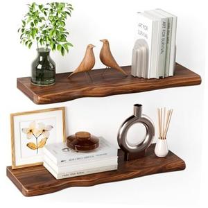 Floating Shelves for Wall Rustic Farmhouse 24 Inch 24 inch - 2pcs Walnut