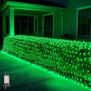 LitHome 21FT x 5FT Christmas Net Lights Outdoor Mesh Lights, 360 LED St Patrick’s Day Net Light for Bushes Connectable, 8 Modes Green Giant Mesh Light Waterproof for Christmas Garden Party Roof Decor