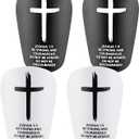 2 Pairs Mini Soccer Shin Guards Christian Faith 3.15 x 1.97 Inches Cross Small Shin Guards with Bible Verse Religious Soccer Football Pads for Kids Adult (Black,White)