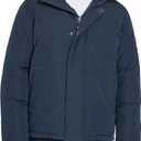 IZOD Men's Sherpa Lined Short Parka (Blue, XL)