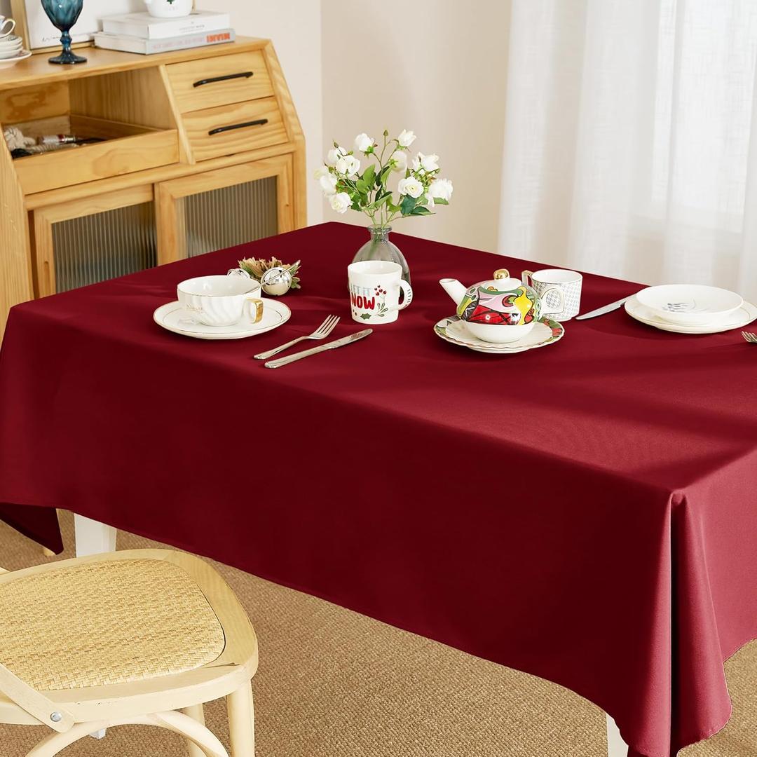 RYB HOME Christmas Red Table Cloth - 6 ft Waterproof Table Cover Spill-Proof Scratch Wrinkle Resistant Washable Tablecloth for Dining Buffet Party Banquet, 54 x 70, Ruby