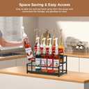 Coffee Syrup Rack Organizer, 2-Tier 10 Syrup Bottles Holder Stand for Coffee Bar, Liquor Bottle Display Shelf Bar Shelf Stand Countertop Rack for Syrup, Wine, Spice