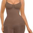 FeelinGirl Shapewear Bodysuit Tummy Control Seamless Sculpting Hip Enhancer Body Shaper for Women, Medium-Large, Brown