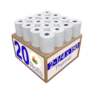 (20 Rolls) 2 1/ 4" x 150' Thermal Paper, Adding Machine/ Calculator POS Receipt paper for Cash Registers Star Micronics TSP143III TSP143IV TSP650II TSP800II MC-Print3 3000LABELS DIRECT