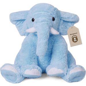 Elephant Weighted Stuffed Animals 5 lbs 16 inches Blue, Large Weighted Elephant Plushie Cuddly Pillow Gift for Kids & Adults Elephant Weighted Stuffed Animals 5 lbs 16 inches Blue, Large Weighted Elephant Plushie Cuddly Pillow Gift for Kids & Adults