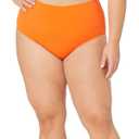 Amazon Essentials Women's High Waist Swim Bottom (Available in Plus Size) (Orange)