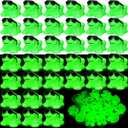 Halloscume 36 Pack Rubber Frogs Squeak and Floating Mini Glow in The Dark Frogs with Glasses Cute Swimming Bathtub Toy for Spring Party Favor