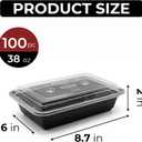 38 oz 50 Pack Meal Prep Containers Reusable, Disposable To Go Food Containers with Lids BPA Free, Plastic Food Storage Containers Microwave/Dishwasher/Freezer Safe Take Out Containers for Leftovers