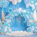 Leorate 10 Pcs Blue Bow Balloons - Bow Theme Decorations for Girls Birthday, Bridal Shower, Baby Shower, Engagement, Bachelorette Party Supplies, Party Decoration