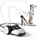 CYROS 3-in-1 Interactive Cat Toy - 2-Speed Automatic Moving Mouse Cat Toys Self Play with 2pcs Hanging Feather String Ribbon and Wiggly Silicone Mice Tail for Bored Indoor Adult Cats Kittens