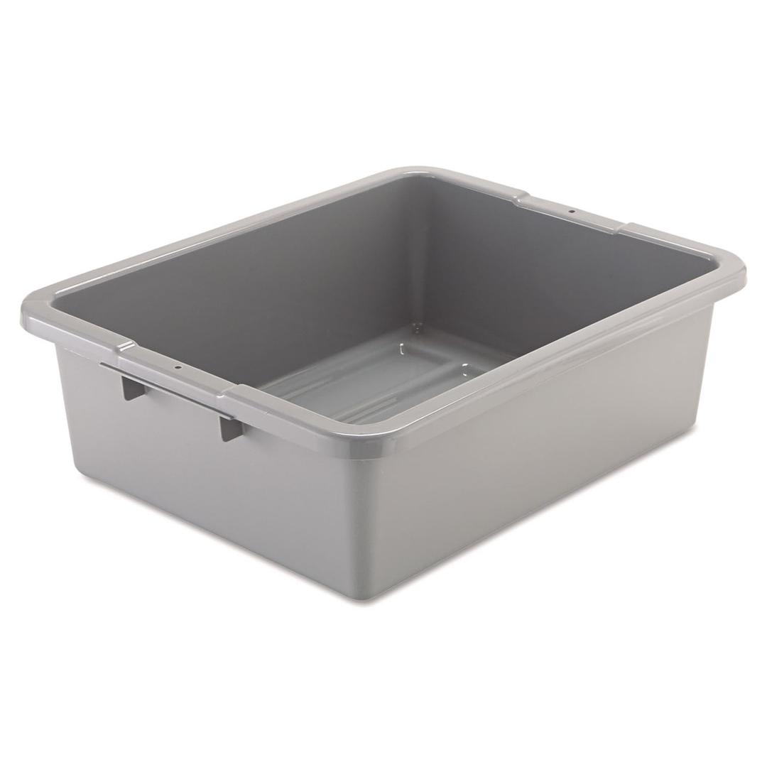 Rubbermaid Commercial Products Standard Bus/Utility Box, 7-Gallon, Gray, Heavy Duty Plastic Restaurant Wash Basin/Dish Washing Tub for Kitchen Organization/Storage
