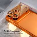 Choiche Compatible for iPhone 17 Pro Max Camera Lens Protector, Bling Camera Cover with 9H Tempered Glass Lens Screen Protector Metal Ring Decoration Accessories 6.9-inch (Glitter-Orange)